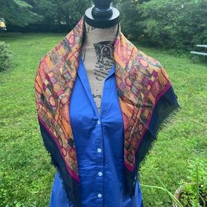 3/$30 Silk, Wool, Gold Metalic gorgeous Scarf